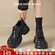 ZHR樂(lè )福鞋女學(xué)院風(fēng)厚底JK女鞋通勤減齡系帶英倫單鞋女 JF60 黑色 38 
