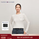 Tommy Hilfiger【復古絞花】秋冬女裝純棉肌理感圓領(lǐng)打底衫開(kāi)衫針織衫毛衣 【凈色圓領(lǐng)絞花】-  白色YBL M （推薦：110-120斤）