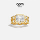 APM Monaco[新品]個(gè)性Eclat鏈環(huán)戒指金黃色寬版方形個(gè)性時(shí)尚禮物新年禮物 金色 52碼