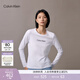 Calvin KleinJeans春秋女士休閑通勤ck字母印花圓領(lǐng)打底衫修身長(cháng)袖T恤上衣