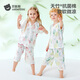 貝肽斯兒童睡衣女童男童夏季薄款透氣家居服套裝寶寶親子睡衣短袖