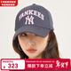 MLB官方 男女情侶帽子復古學(xué)院風(fēng)棒球帽休閑刺繡鴨舌帽生日禮物 紐約洋基隊/炭灰色 均碼 F