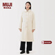 MUJI 女式 蓬松棉服立領(lǐng)大衣 外套女款冬裝長(cháng)款冬季女裝棉衣衣服 象牙色 M (160/84A)
