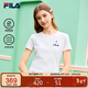 FILA 斐樂(lè )官方女子針織短袖T恤2026春季新款時(shí)尚休閑小貓刺繡圓領(lǐng)上衣