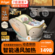 Prigel舒安pro新生嬰兒寶寶兒童安全座椅車(chē)載汽車(chē)可坐可躺0-6-12歲通風(fēng) 舒安pro 智能款 奶油青提(通風(fēng)加熱+不窩脖+單手旋轉)
