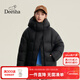 笛莎（DEESHA）女童短款羽絨服2025冬新款三防連帽保暖面包服童裝女孩青少年衣服 黑色 165 【充絨量：182.4g】