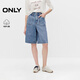 ONLY2026春季新款立體工裝口袋寬松五分褲短褲牛仔褲女|126143009 J33 復古350牛仔洗水 L