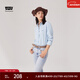 Levi's李維斯冰酷系列25年新款女士美式刺繡商務(wù)休閑牛仔襯衫 淺藍色 003YP-0000 S