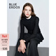 BLUE ERDOS100%羊毛針織衫女秋冬復古鏤空感純羊毛舒適毛衣套衫 黑 165/84A/M
