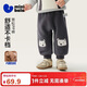 迷你巴拉（minibala）男女童褲子保暖內里加絨不勒肚2025冬裝寬松PP褲