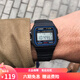 卡西歐（CASIO）手表 復古防水學(xué)生電子表男女情侶夜光f91w小方塊 F-91W-1D