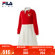 FILA斐樂(lè )兒童童裝連衣裙2026年春季女中大童毛織連衣裙
