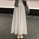 冶芷白色半身裙女2025新款高腰a字裙顯瘦秋季薄款中長(cháng)款小個(gè)子百褶裙 白色半身百褶長(cháng)裙 S