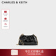CHARLES&KEITH26春新品包掛油蠟皮單肩斜挎包云朵包新年生日禮物CK2-80151612 Black黑色 S