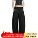 ICH MODE美式西褲女秋冬季新款寬松直筒松弛感彎刀闊腿褲休閑褲黑色L