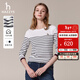哈吉斯哈吉斯女裝 秋季款女士條紋學(xué)院休閑長(cháng)袖T恤女ABTSE0BCF05 白色WT L (165/88A 40)