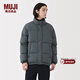 MUJI男式輕量羽絨便攜式夾克男士羽絨服25年冬季男款男裝外套AD0XMA5A 煙熏藍色 L （175/100A）