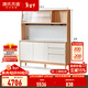 源氏木語(yǔ)實(shí)木餐邊柜靠墻一體落地儲物柜巖板茶水柜家用收納碗柜 1.5米餐邊柜+上架+德珅電軌