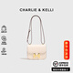 CHARLIE&KELLI CK品牌包包女款H扣真皮小眾設計小方包腋下女士2026新款單肩斜挎 白色小號【代寫(xiě)賀卡 禮袋包裝】