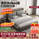 晟菲勒床實(shí)木床1.8米x2米雙人床家用1.5米x2米床出租屋床單人床 橡木灰床+20cm彈簧床墊+床頭柜*2 1.8米*2米