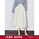 初語(yǔ)原紗防曬云朵花苞裙女2025年春秋新款蓬蓬裙小個(gè)子顯高中長(cháng)裙子 淺米色 L