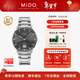 美度（MIDO）【新年禮物】指揮官紀念日全自動(dòng)機械手表大日歷商務(wù)男士腕表瑞表 灰盤(pán)鋼帶/M021.626.11.061.00