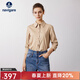Navigare意大利小帆船長(cháng)袖襯衫女休閑方領(lǐng)春秋季衫衣寬松顯瘦通勤百搭襯衣 古巴沙 S