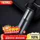 膳魔師（THERMOS）雙層玻璃400ml男女水杯茶杯水紋行者帶茶漏杯TCGB-400-D-BK 黑色
