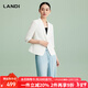 藍地（LANDI）[禪意光澤]優(yōu)雅氣質(zhì)修身短款小西裝外套女五分袖夏新品 純白色 M