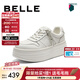 百麗（Belle）時(shí)尚串珠小白鞋女2026春新商場(chǎng)同款厚底增高休閑板鞋F1V1DAM6 白色 37 (235mm)