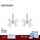 HEFANG何方珠寶貝母蝴蝶結耳環(huán)耳飾女士輕奢高級感生日新年禮物送女友 白色