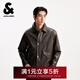 杰克·瓊斯（JACK&JONES）男裝25年秋冬季PU棉服男士仿皮夾棉衣寬松短款商務(wù)休閑厚夾克外套 E08土耳其咖啡 3XL （195）偏大,卡碼拍小