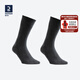 迪卡儂（DECATHLON）襪子男士高幫秋冬運動(dòng)襪休閑長(cháng)襪男彩色毛巾襪女MSTS 黑色（2雙裝） 40~44碼