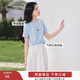 香影粉色t恤女裝短袖正肩2025夏季新款圓領(lǐng)卡通刺繡減齡上衣小衫 藍色 M 160/84A/95-110斤