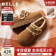 百麗（Belle）復古毛邊雪地靴女冬季新款商場(chǎng)款舒適毛毛鞋勃肯鞋E5N1DDM5 棕色 37