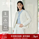 艾萊依輕薄羽絨服女春秋短款簡(jiǎn)約圓領(lǐng)時(shí)尚波紋輕暖新年外套 暖白色M
