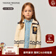 Teenie Weenie Kids小熊童裝25年新款秋冬男女寶寶學(xué)院風(fēng)拉鏈針織毛衣開(kāi)衫 米白色 100 cm