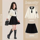 艾卡諾 I.KARNOW女童連衣裙秋冬季兒童韓系穿搭針織毛衣2026新款冬裝大童短裙套裝 19801米白色+4500黑色【套裝】 120