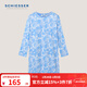 舒雅（Schiesser）女士圓領(lǐng)純棉印花短裙連衣裙家居服睡裙E1/23211D 粉藍 2XL
