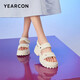 意爾康女鞋厚底運動(dòng)涼鞋女夏季面包鞋夏天沙灘鞋 29127W米白38