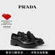PRADA/普拉達【明星同款】女士 Chocolate 亮面皮革厚底樂(lè )福鞋 黑色 （尺碼偏大建議拍小半碼） 37.5