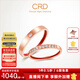 CRD克徠帝【現貨閃發(fā)】紅線(xiàn)鉆石對戒情侶款一對婚戒結婚訂婚男女戒 18K玫瑰金色 一對 女戒 約5分 男戒 約4分