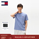 TOMMY JEANS【舒適純棉】春夏男裝平紋針織條紋短袖上衣/美式純色T恤 藍白條紋0BA L （推薦：150-165斤）