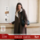 MSLAN冬日輕呢 復古立領(lǐng)雙面穿長(cháng)款羊絨大衣25冬季貝殼繡毛呢厚外套 深咖 S