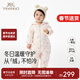 英氏（YEEHOO）嬰幼兒連體衣2025冬季男女寶寶連帽長(cháng)袖加厚保暖羽絨哈衣超韌絨 淺粉色 80 cm （建議9-18個(gè)月）