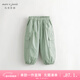 MARC&JANIE 馬克珍妮兒童春秋裝 男女童大口袋全棉束腳工裝休閑褲231717 黃綠 110 -