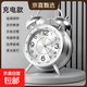 2025新款鬧鐘學(xué)生專(zhuān)用超大聲機械金屬打鈴上學(xué)起床神器初中生鐘表老式復古鬧鈴 冰晶白-夜光指針【充電款】 4英寸