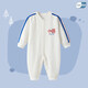 漢童嬰兒連體衣春秋純棉外穿爬服新生兒秋冬無(wú)骨打底睡衣兒童衣服哈衣 白色 ＆無(wú)骨縫制 90cm