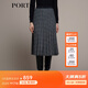 PORTS 寶姿秋冬新品女裝中長(cháng)百褶裙半裙LM9S056NFQ067 黑色格子 XS (2)
