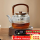 憶壺茶（YIHUTEA）玻璃茶壺煮水壺加厚煮茶器大容量泡茶壺電陶爐煮茶壺煮茶套裝 【煮茶套裝】木紋爐+透明壺1.3L